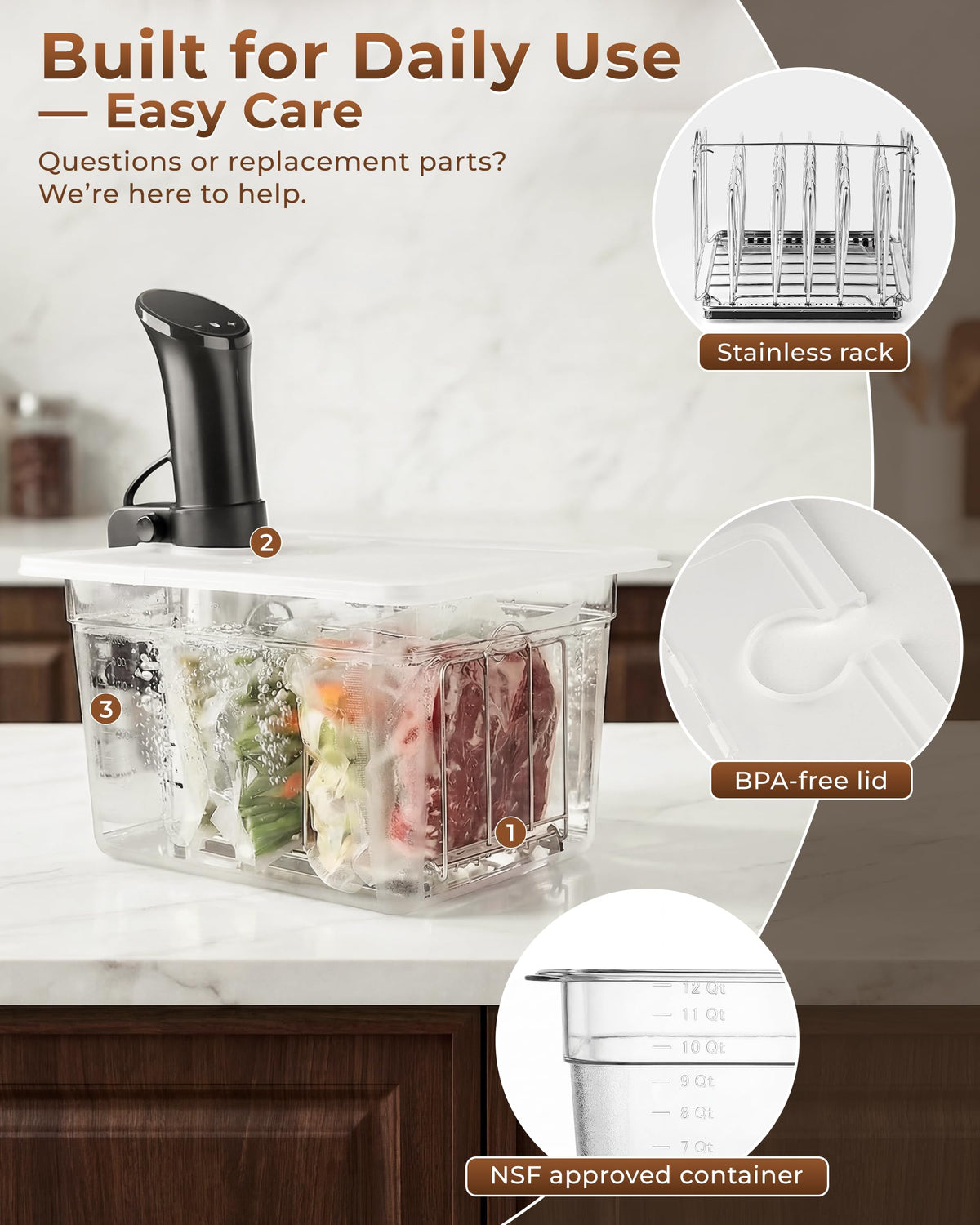 EVERIE sous vide bundle kit combines container, lid, and rack.