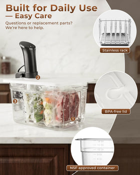EVERIE sous vide bundle kit combines container, lid, and rack.