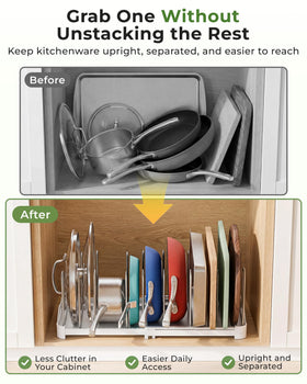 EVERIE sturdy metal dividers stay securely in base slots