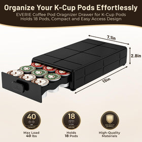 EVERIE three-drawer system holds 18 pods securely for everyday access