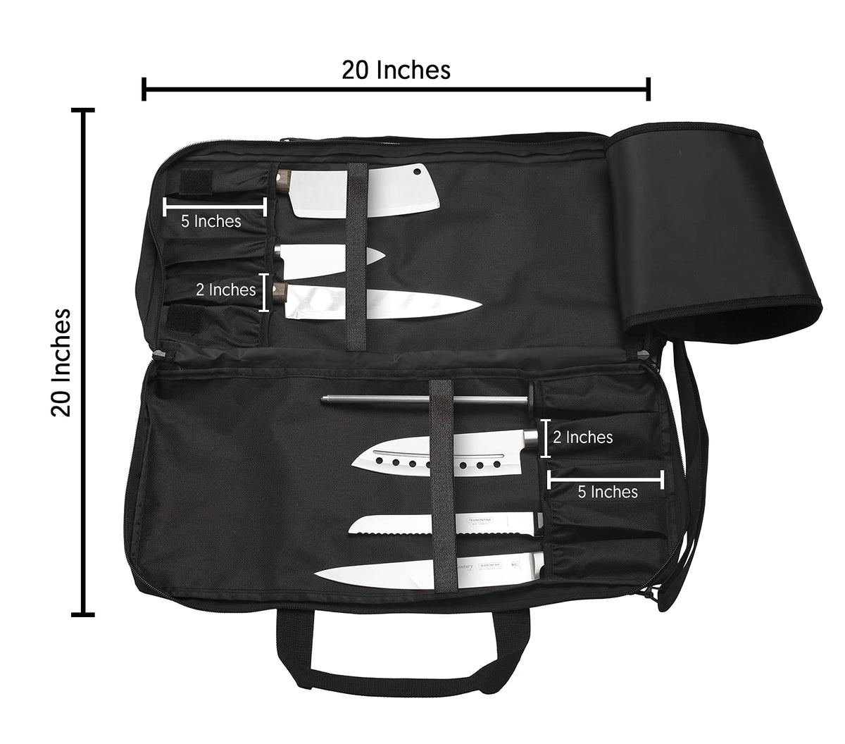 EVERPRIDE bag uses protective straps for safety and knife integrity during transport.