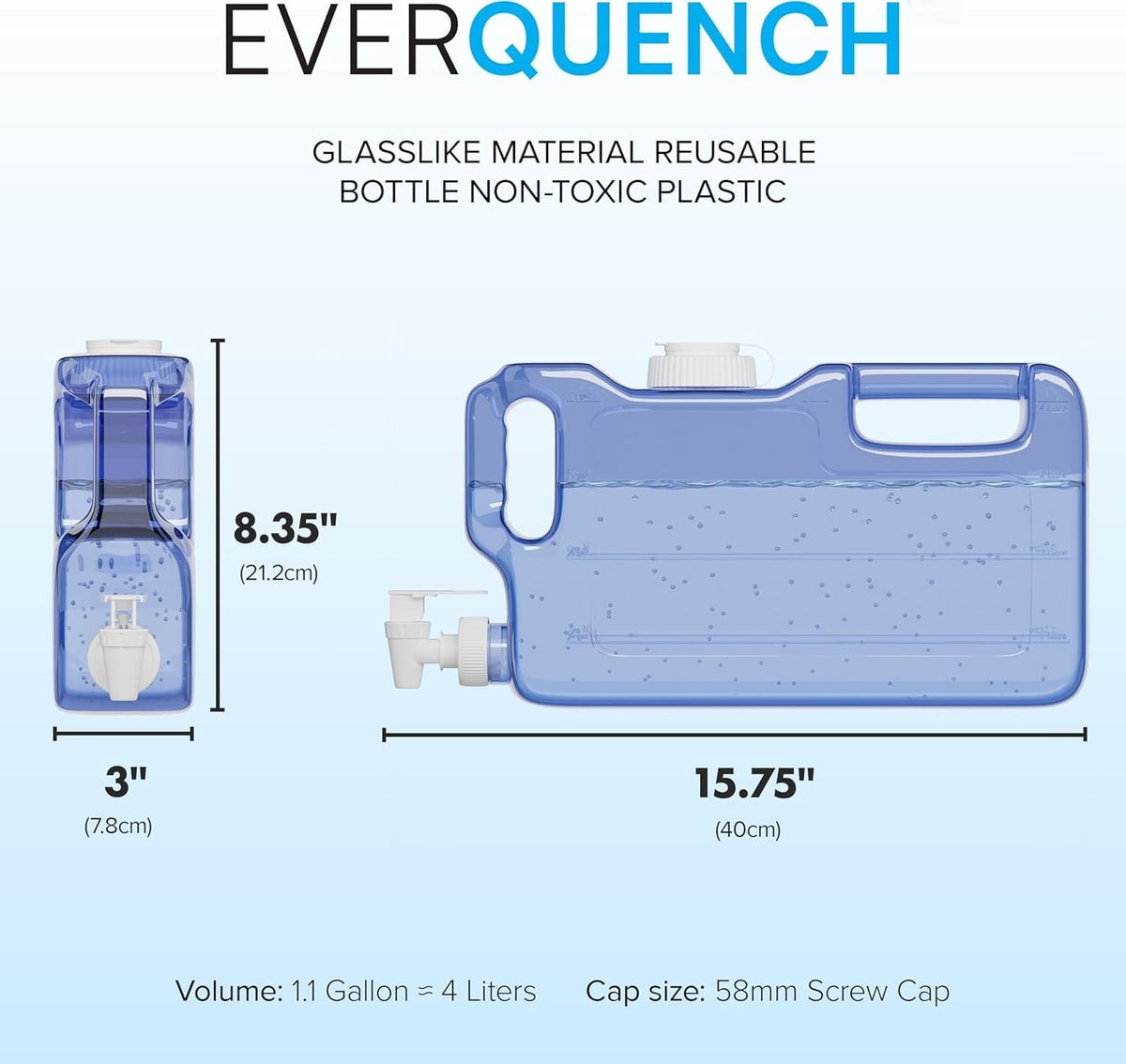 EverQuench BPA-free plastic spout assembly highlights safe, clean fridge water.