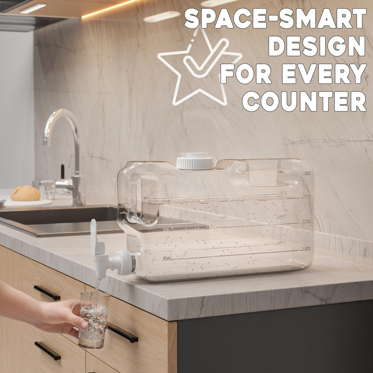 EverQuench leak-proof spigot prevents spills during use.