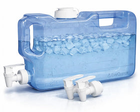 EverQuench refrigerator water dispenser angled view showing daily hydration capacity.