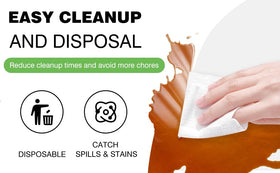 Evershine 12-pack disposable round tablecloths cover rounds neatly and simplify setup.