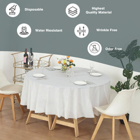Evershine 3x thick opaque tablecloth offers sturdy protection during meals and activities.