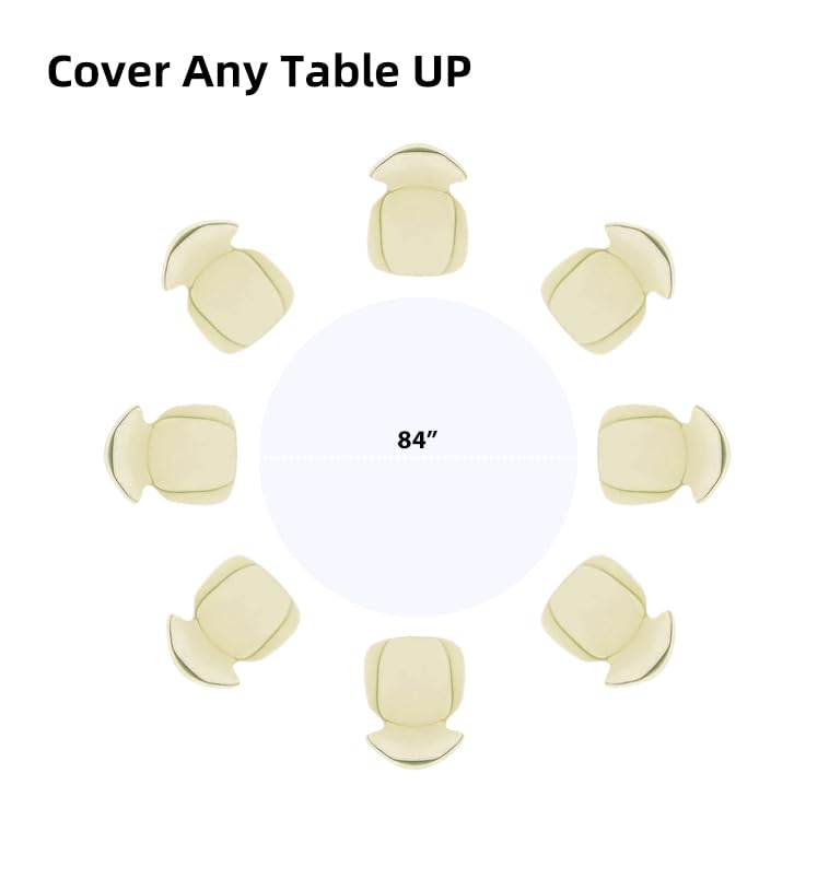 Evershine durable round tablecloth shields surfaces for casual and formal gatherings.
