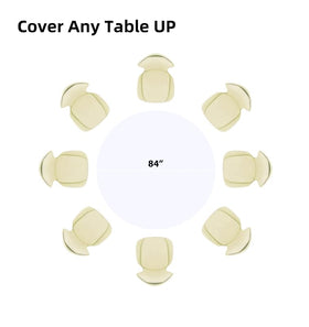 Evershine durable round tablecloth shields surfaces for casual and formal gatherings.