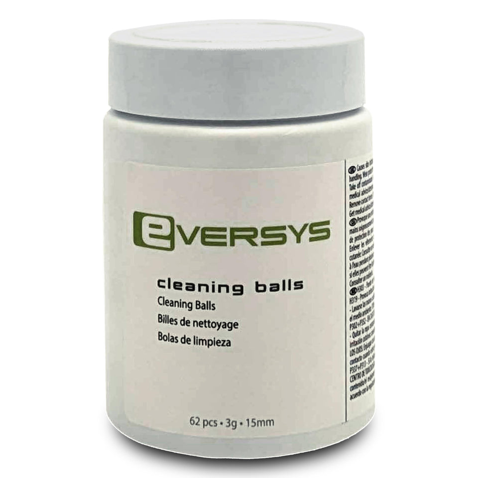 Eversys cleaning balls packaging, ready for convenient machine maintenance.