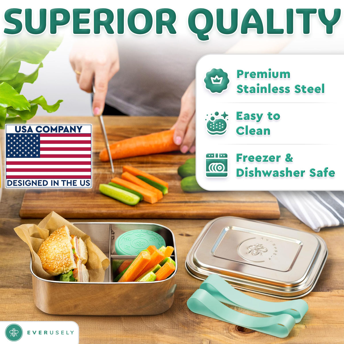 Everusely Bento is dishwasher safe for quick cleanup after busy days.