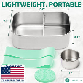 Everusely Bento three compartments for easy portion control during meals.