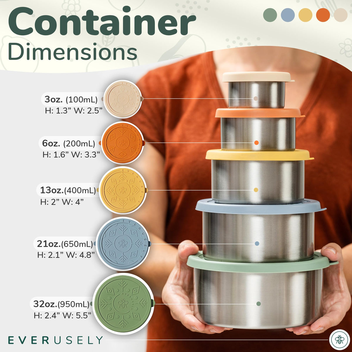 Everusely leakproof lunch box in stainless steel keeps meals mess-free.
