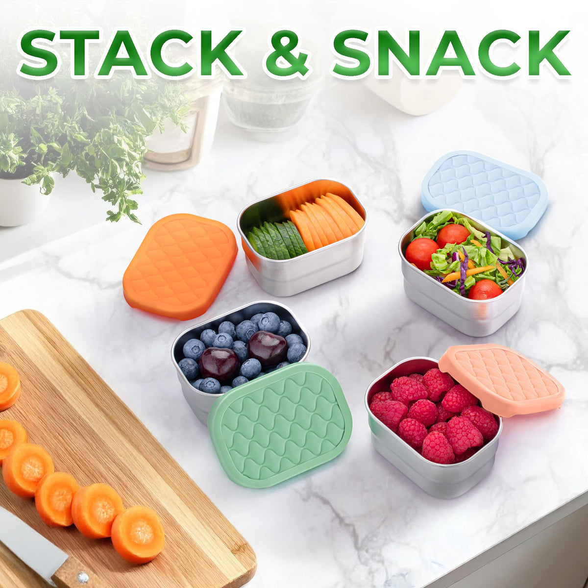 Everusely meal-prep containers aid organized snacking.