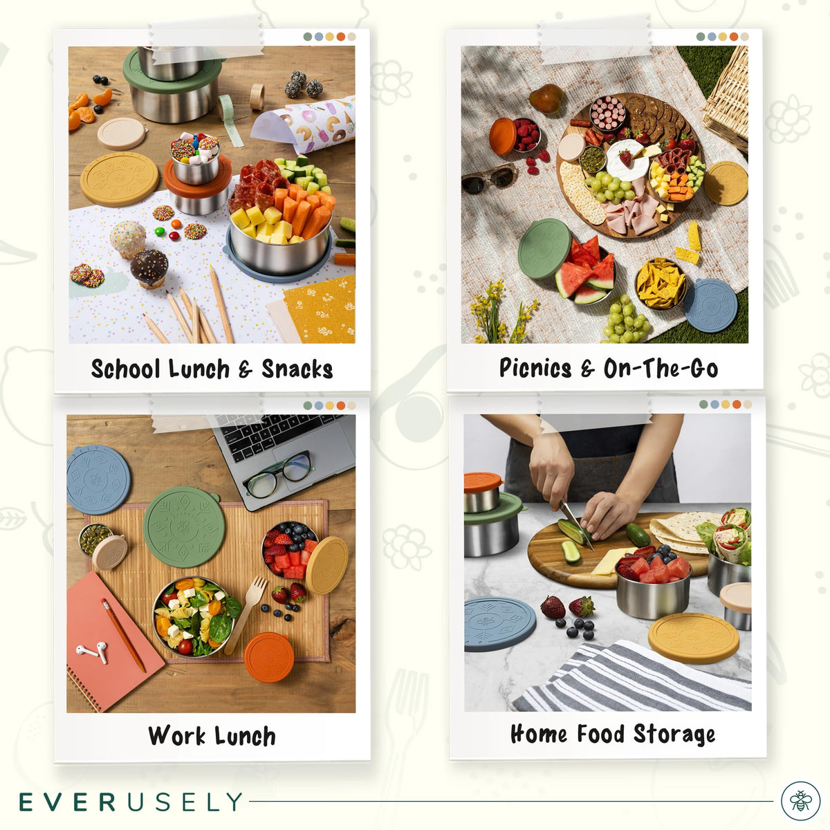 Everusely multi-size portion pack supports meal planning and prepped lunches.