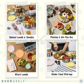Everusely nesting design helps keep pantry organized and containers ready.