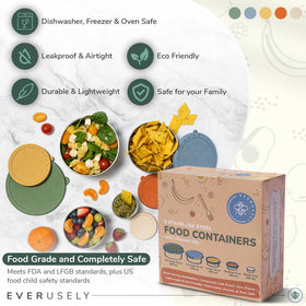 Everusely nesting snack holders for easy meal prep and portable snacks.