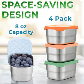 Everusely stackable design saves fridge space.