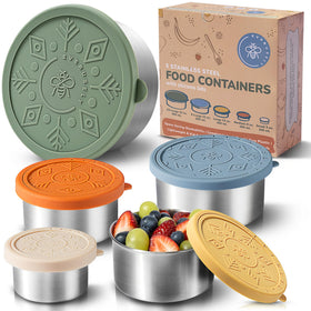 Everusely stainless steel containers set of 5 in muted collection for sustainable meal prep.
