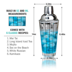 EVERYDAY COCKTAIL shaker suits martinis and margaritas with versatile mixing.