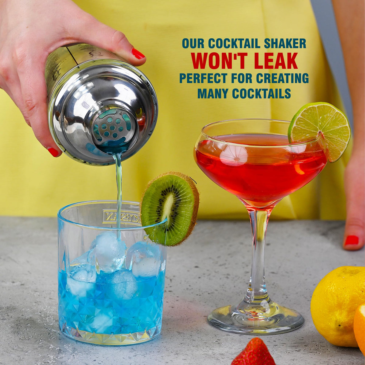 EVERYDAY COCKTAIL transparent design with measurement markings for precise ratios.