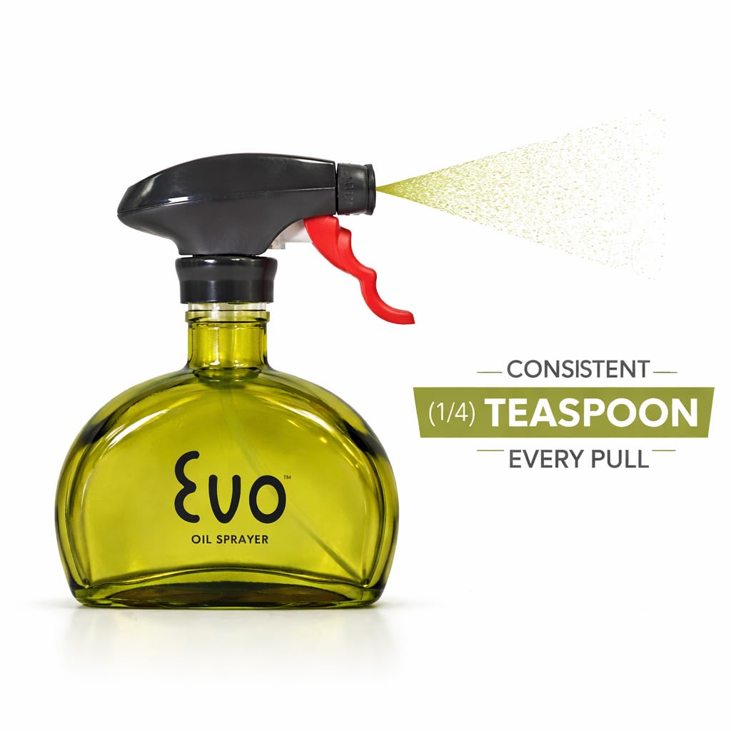 Evo Glass Oil Sprayer uses food-safe materials for safe kitchen use