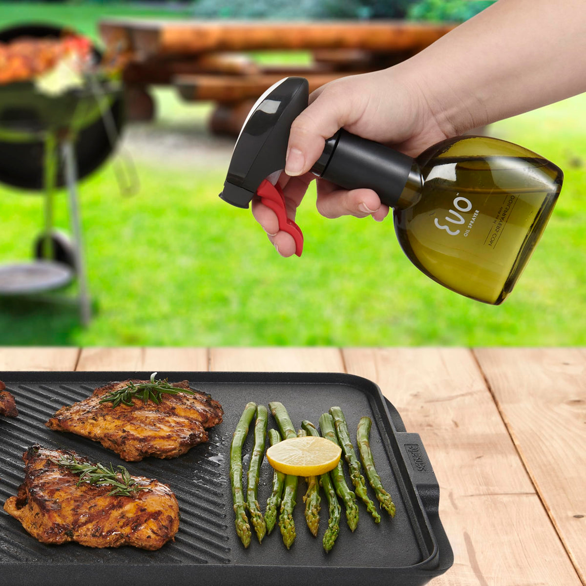 Evo Oil Sprayer Minis shatterproof bottle is top-rack dishwasher safe.