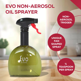 Evo Oil Sprayer Minis two-bottle setup ready for oils and vinegars.