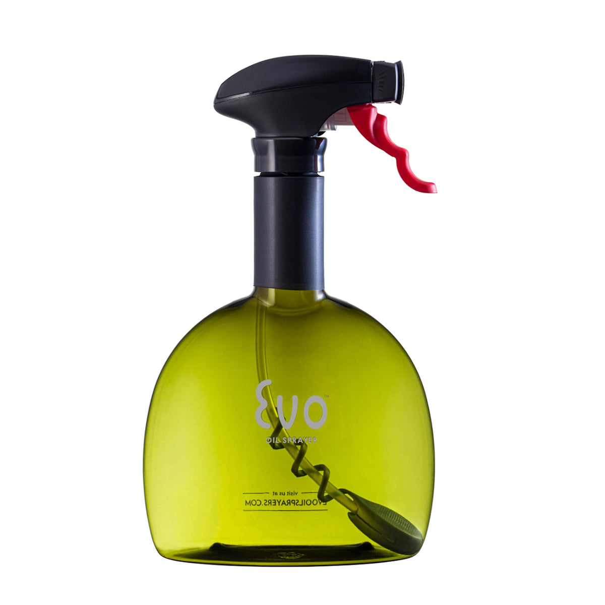 Evo Oil Sprayer Original dispenses oil with a wide fan for even coverage