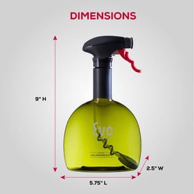 Evo Oil Sprayer delivers 1.35 ml per spray for precise portions