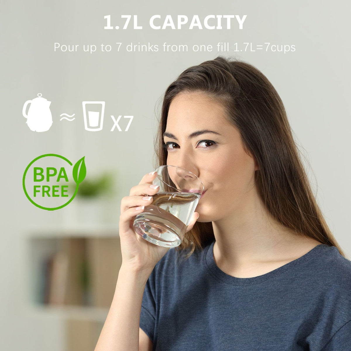 Evoloop 1.7L kettle filter hole for practical filtration while pouring.