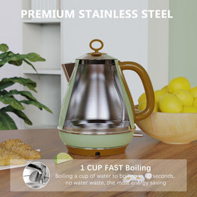 Evoloop 1.7L kettle with lid open for easy filling and pouring.