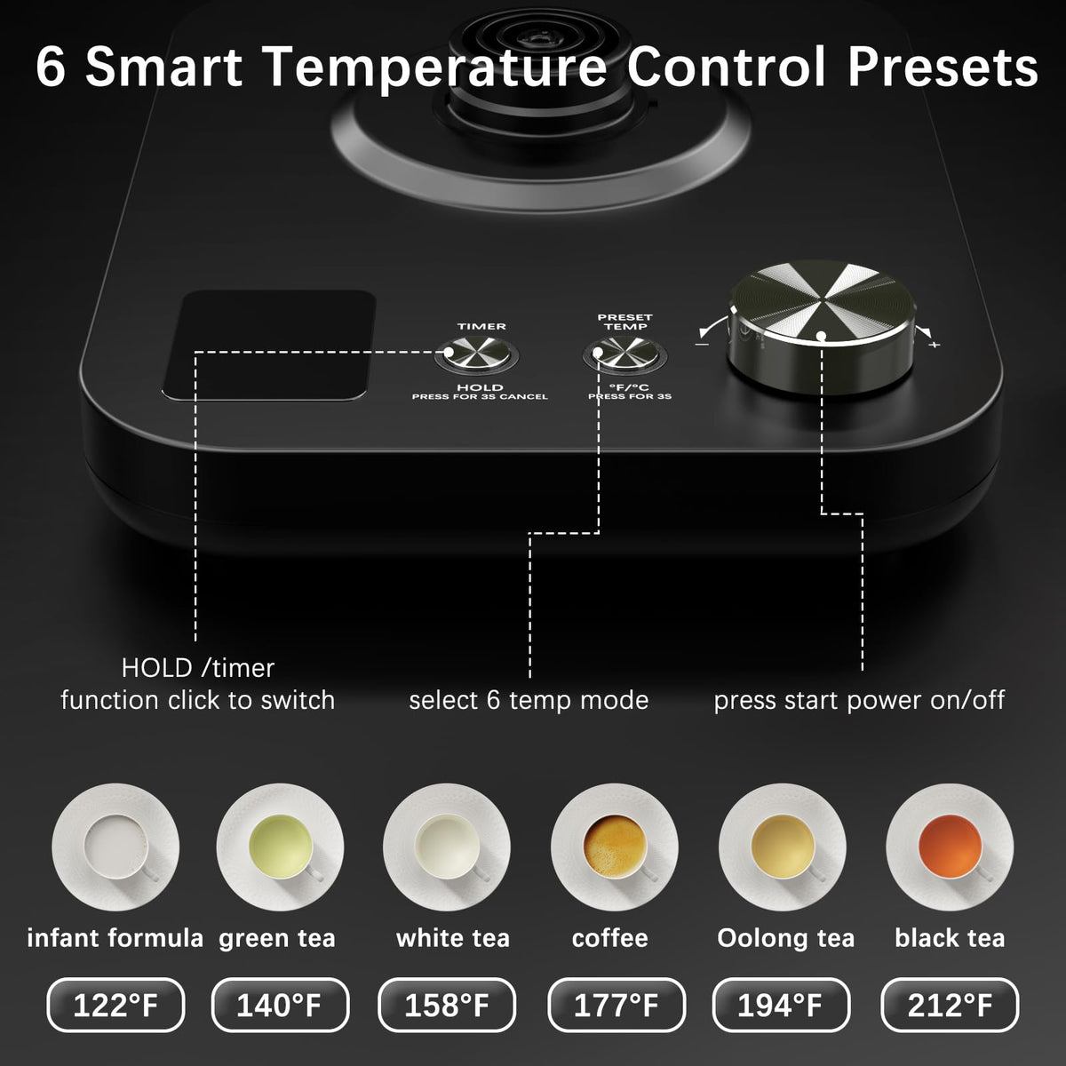 Evoloop gooseneck kettle keep-warm maintains ideal temp for multiple cups