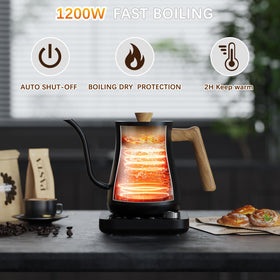 Evoloop gooseneck kettle stainless interior supports durable, safe boiling