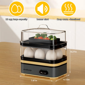 Evoloop Rapid Egg Cooker BPA-free components emphasize safe cooking and easy cleanup