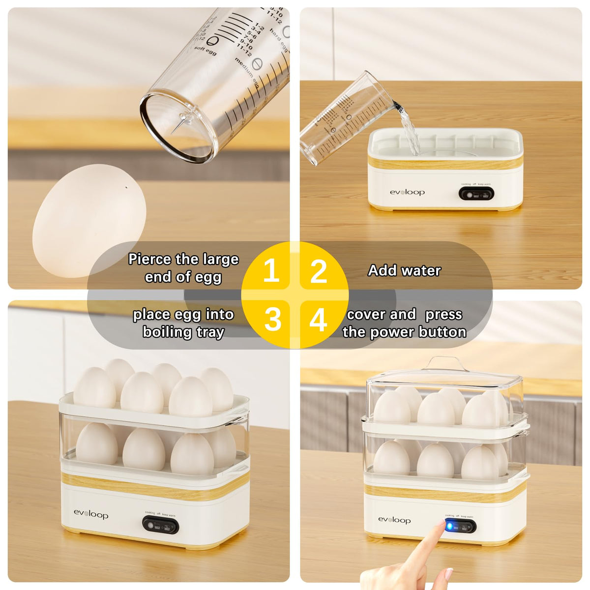 Evoloop parts are dishwasher-safe for quick cleanup.