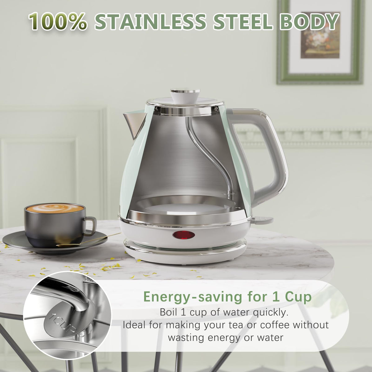 Evoloop 1.0L capacity with cup markings supports precise portions.