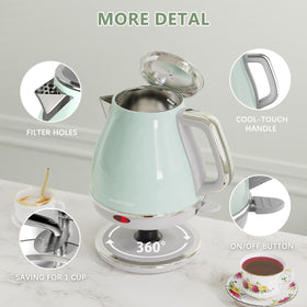 Evoloop kettle auto shut-off provides safe, unattended boiling.