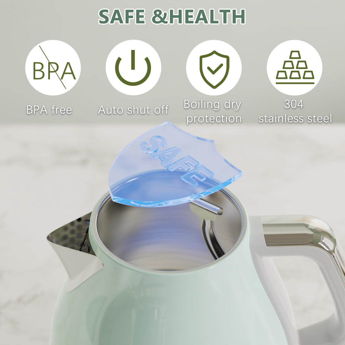 Evoloop spout filter keeps pours clean and debris-free.