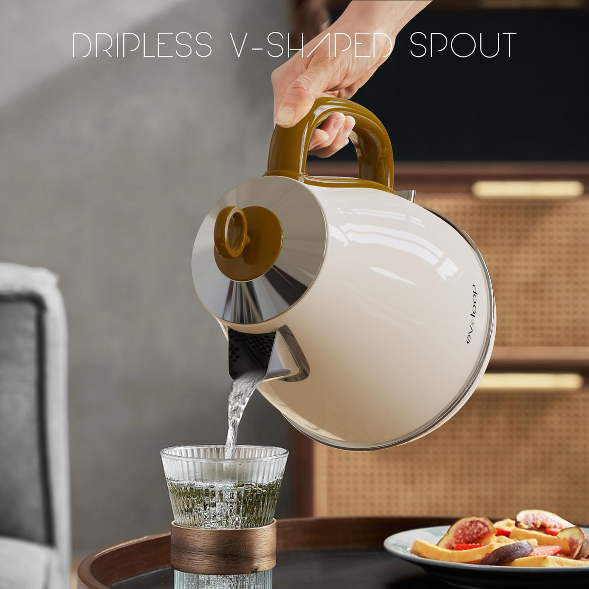 Evoloop visible water level window helps accurate filling at a glance.