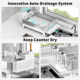 Ewaiira dish drying rack featuring a cutlery holder for utensils