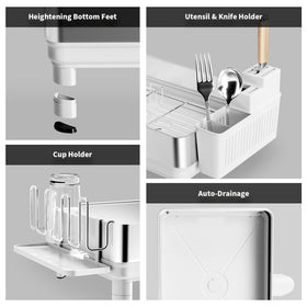 Ewaiira dish drying rack bottom view featuring non-slip pads for stability