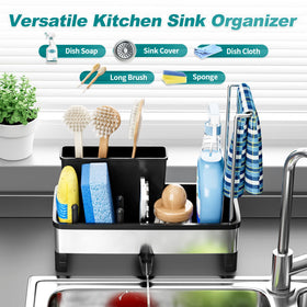 Ewaiira sink caddy 360 drainage prevents water pooling on countertops