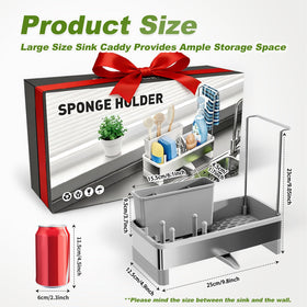 Ewaiira sink caddy showing 360° drainage directing water into the sink.