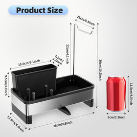 Ewaiira compact divider design frees countertop space for sponges and bottles.