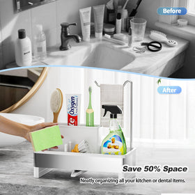 Ewaiira versatile sink organizer suits kitchen, bathroom, and vanity setups.