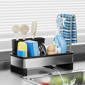 Ewaiira sink caddy sponge holder keeps sponges dry and counter tidy