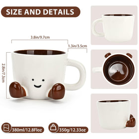 EWCEFIC coffee mug holds 380ml for generous coffee breaks