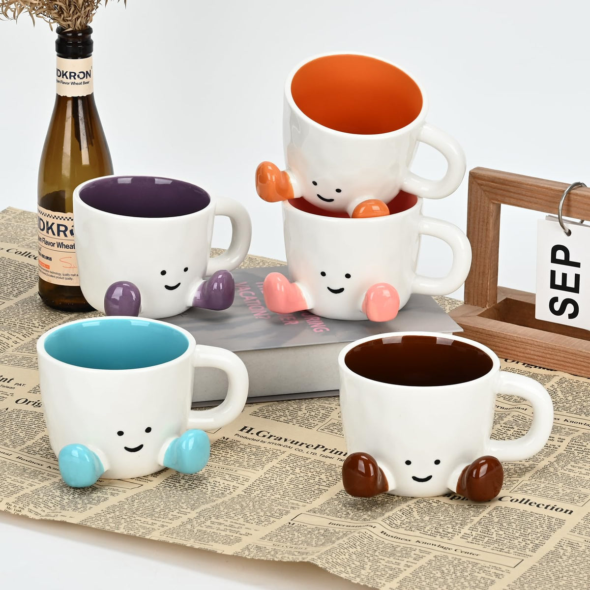EWCEFIC coffee mug daily use brings cheerful moments to your desk