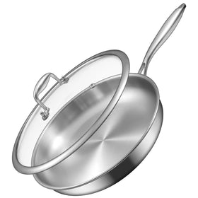 EWFEN 12-inch tri-ply frying pan body delivers even heat.