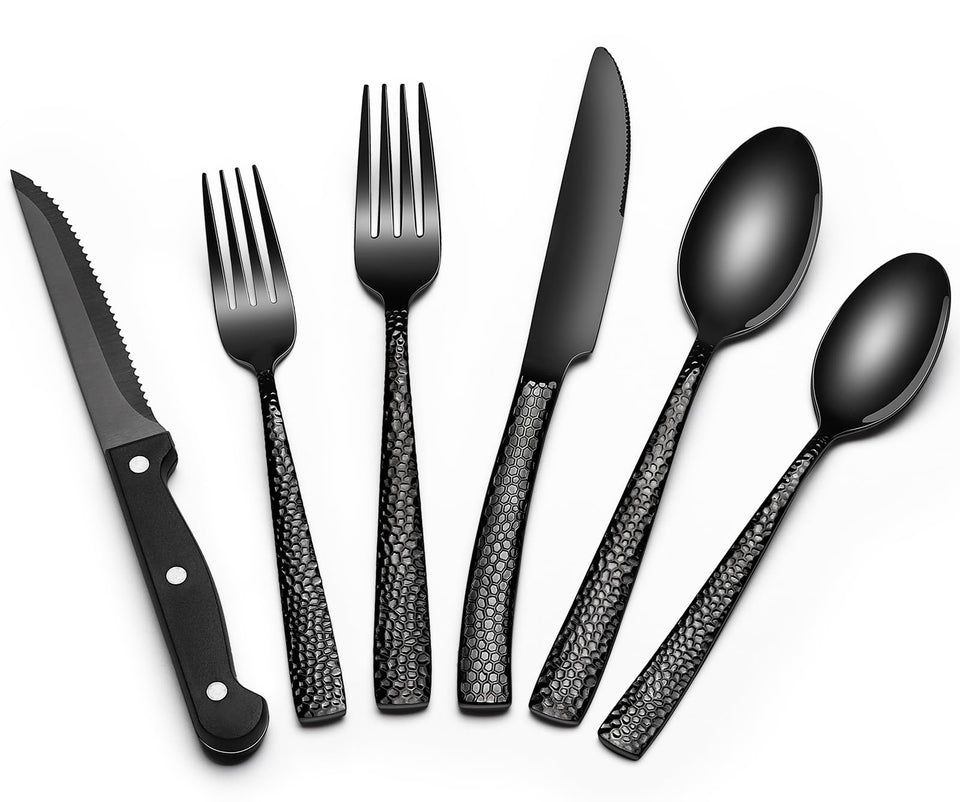 EWFEN 24-piece black silverware set overview for stylish daily dining